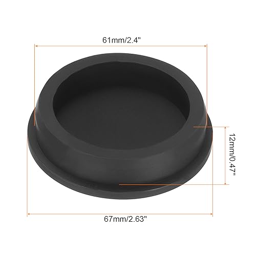 Image of UXCELL High Temp Silicone T-Shaped Rubber Stopper - 61mm /2.4 inch Dia, Waterproof & Sealing Plugs for Powder Coating & Plating - Black, Pack of 1 (OD 67mm)