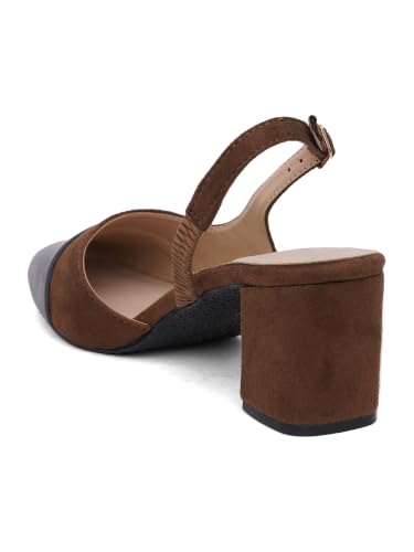Image of TRYME Women's Mary Jane Block Heels | Single Strap Square Toe Pumps | Comfortable Chunky Heel Shoes for Office Casual Elegant Wear