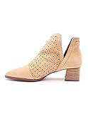 Popa - Botín para Mujer con Tacón - Modelo Cristina Picado - Talla 40 - Hechas en España - Color Arena - Elaboradas en Serraje - Sin Elemento de Cierre - Caña Baja de 10 cm - Tacón de 5 cm