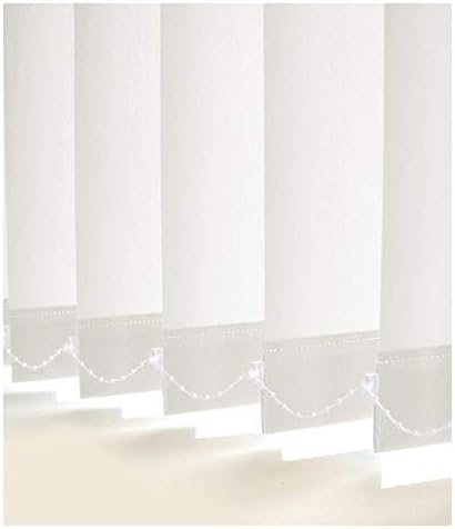 SOMERTON PLAIN WHITE MADE TO MEASURE VERTICAL BLIND REPLACEMENT SLATS 89mm (3.5") WIDE FREE WEIGHTS & CHAIN INCLUDED