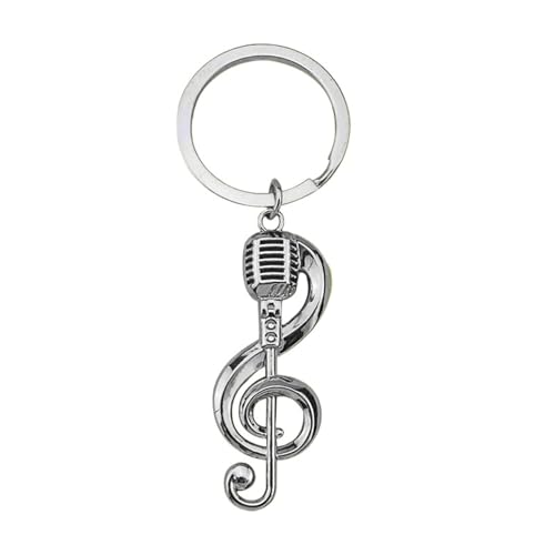 Porte-clés de voiture note musique en métal robuste pour sac à dos