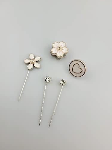 Image of MeiSie Magnetic Hijab Accessories Combo - Pack of 5 | No-Snag Scarf Clips, Brooches & Tie Tack for Women & Girls