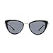FAA'N Retro Big Frame Cat Eye Polarized Sunglasses Women with Spring Hinge(Black)