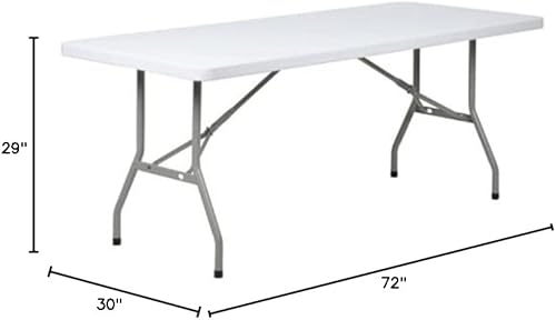 PRO&Family Paquete de 5 mesas plegables de plástico blanco granito resistente de 30 x 72 pulgadas. Mesa de bar plegable para escritorio, mesa de