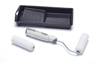 Harris Seriously Good Woodwork Mini Roller Set 4in | Kit Includes: Tray, Roller Frame, 2 x Gloss Roller Sleeves 4"