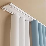 Convient pour les rideaux à double couche : la tringle à rideaux de plafond à double rangée empêche les rideaux de se chevaucher, ce qui leur permet de glisser librement pour des draperies lourdes et luxueuses. Deux couches de rideaux peuvent être accrochées simultanément, offrant une flexibilité pour choisir entre une ou deux couches en fonction de vos besoins, offrant différents niveaux de blocage de la lumière, d'intimité et d'effets décoratifs.