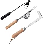 3 Pack Weed Puller Tool, Manual Hand Weeder Paver, Crack Weeder, Stainless Steel Crevice Weeding Digger Tool, Paving Brick Moss Removal, L-Shape Gardening Crack Sickle for Sidewalk, Lawn Edger