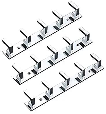 GAIYERA-Pack of 3 Stainless Steel 5 PIN L TYPS -Hook Hanger. Bathroom Wall Door Hook Hanger