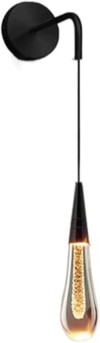 taimowei Luces colgantes creativas de cristal de lágrima, luz de pared de aluminio de una sola cabeza, modernas lámparas de pared de 5 W, lámpara de