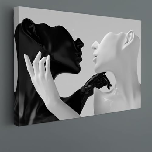 Tableau abstrait noir et blanc grand format TONGYINLI toile moderne 40 x 60