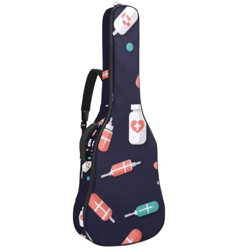 Étui souple guitare acoustique 109 cm léger anti-pluie avec poches de rangement