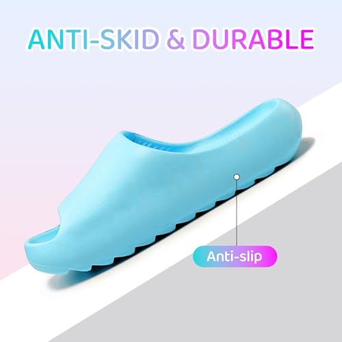 Image of Cloud Slides for Kids,Boys Girls Shower Slippers Bathroom Pool Sandals,Toddler Home House Open Toe Comfy Thick Sole Slippers,Summer Non-Slip Beach Shoes
