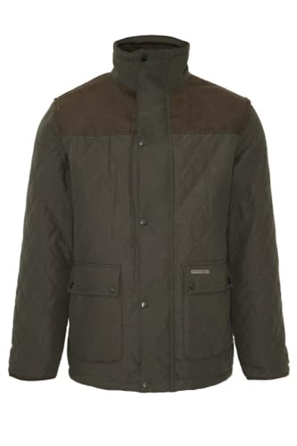 Image of U.S Trading Champion Mens Lewis Country Estate Quilted Fleece Coat (UK, Alpha, L, Regular, Regular, Olive)