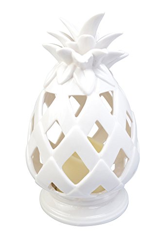 Moonrays 91582 Battery-Operated Tabletop Pineapple, White