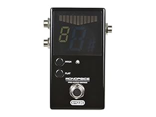 Easily tune your guitar or bass on stage with this chromatic pedal Tuner from Monoprice Designed to fit into your pedal rack and features a heavy-duty metal construction and activation button The pedal has two 1/4" Ts outputs, normal and bypass Has a...