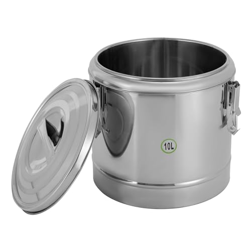 Queeucaer Contenitore termico in acciaio inox Thermobox da 10 l, per ristoranti, mense, negozi di hotpot, hotel, cucine, centri commerciali, scuole, pic-nic, campeggio