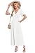 AUSELILY Maxikleider Damen Sommer Kleid Lässig Hohe Taille Lockere Passform Mit Taschen Weiß 2XL