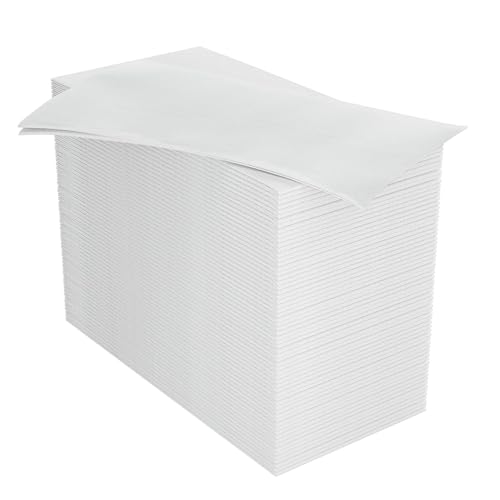 MBBUROYY Linen Feel Guest Towels Disposable Napkins Soft, Absorbent, Paper Hand Towels for Kitchen, Bathroom, Parties, Weddings, Dinners or Events (White, 100 Pack)