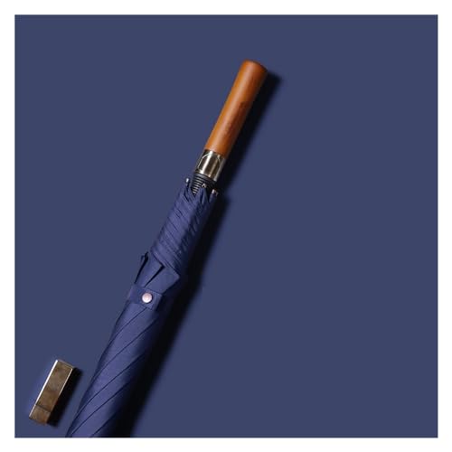 Parapluie rétro avec manche en bois CMBSSTFC, la robustesse d'un grand modèle double couche uni