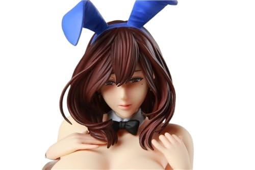 Tvitdswg Bunny Girl Anime Girl Decor Model, ECCHI Figure Cute Action Figure Adult Collection Henati Doll Toys 41cm/16.1in(Removable clothes)(Blue(Hard chest))