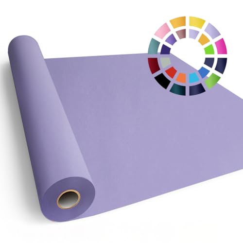 SMART&CASUAL 36" x 2,520" (210') Light Purple Kraft Craft Paper Roll for Gift Wrapping Bulletin Board Bouquet Flower Art Packing Parcel Table Covering 80GSM 55LB (Light Purple, 36" x 210')