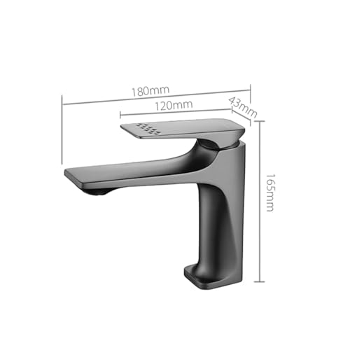 Grifo de lavabo de baño Gun Grey monomando agua fría y caliente con tubería 5