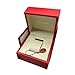 Imagen de ROUREOX Caja Regalo Reloj Mujer Cofre Cuadrado Rojo Diseño Elegante Soporte Protector Regalo Aniversario Boda para Cartier Red Box