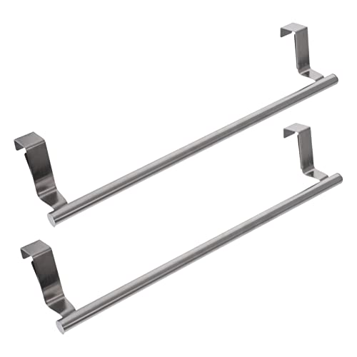 Hemobllo 2 Piezas Rejilla Puerta Finish Toallero para Baño Cromo Estantes De Toallas para El Baño Pequeño Toallero De Baño Detrás Colgante De Pie Moderno Acero Inoxidable