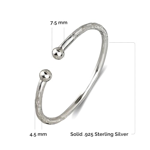 Ball Solid .925 Sterling Silver West Indian Bangles (Pair) MADE IN USA2