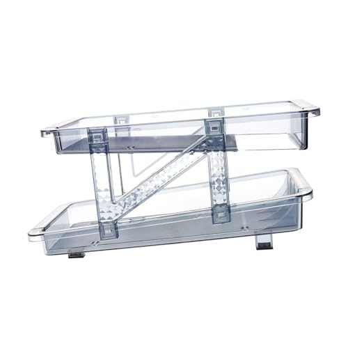 COLLBATH Soda Can Holder Organizer for Refrigerator Double Tier Beverage Dispenser Rack Transparent Design Versatile Drink Storage for Kitchen Office Bar and More Space-saving Fridge