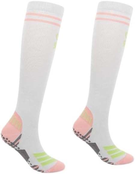 Sports Socks Long Tube Adhesive Anti Slip Slim Leg for Circulation, Athletic Recovery & Travel