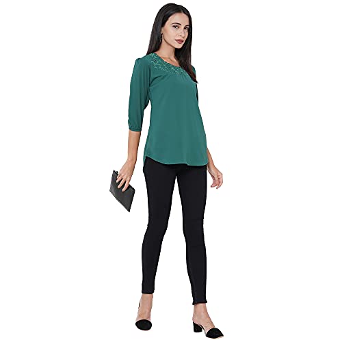 Image of GO-4 IT Women's Top with Cutwork Embroidery in Neck