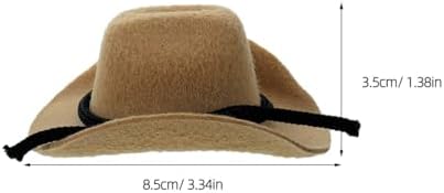VOSAREA 4pcs Mini Western Cowgirl Hats: Tiny Mini Cowboy Hats for Dolls Crafts Miniature Party Decorations - 1