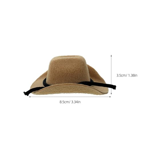 VOSAREA 4pcs Mini Western Cowgirl Hats: Tiny Mini Cowboy Hats for Dolls Crafts Miniature Party Decorations