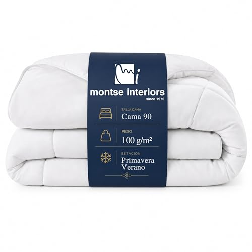 Montse Interiors Edredon Cama 90 | Relleno nordico 150x220 Primavera Verano 100gr | 100% Microfibra Transpirable y Lavable