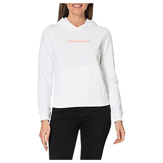 Calvin Klein Jeans Dam krympt institutionell huvtröja sweatshirt