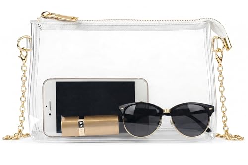 Image of Lorbro Clear Purse for Women Stadium Approved, Clear Crossbody Bag with Zipper Closure, Transparent Purse for Concert Sports
