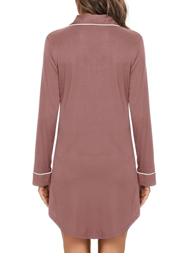 Image of Leikar Nightgowns for Women Button Up Labor Delivery Gown Sleep Shirts