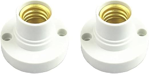 Yjemle 2Pcs White 2 X E14 Lamp Holder Bulb Socket LED Plastic Ceiling Holder Socket, Lamps, Bases and Shades Lamp Bases
