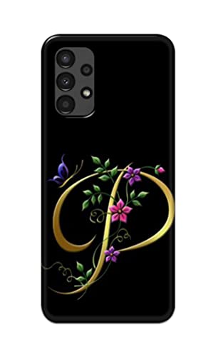 Image of Printed Hard Back Cover Case for Samsung Galaxy A13 4G Back Cover (Alphabet P) -1803