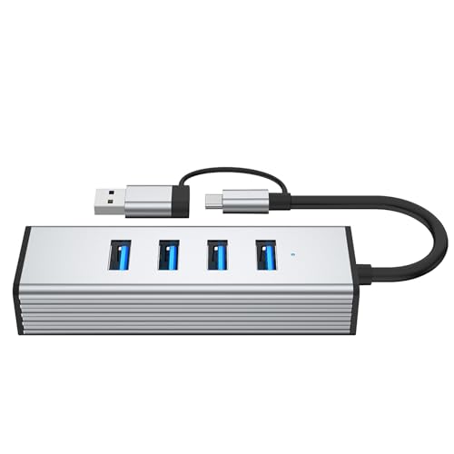 Adaptador multipuerto USB 3.0 de 4 puertos, estación de acoplamiento de 10 Gbps, transferencia de datos para portátiles, tabletas y teléfonos, carcasa de aluminio, hub USB externo