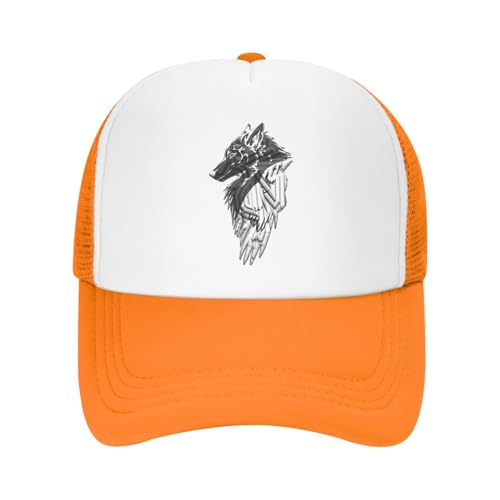 Viking Norse Wolf Raven Trucker Hat Snapback Mesh Baseball Cap Unisex2
