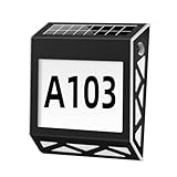 SAFIGLE Solar Hausnummer Leuchte Außen Weißlicht Solarbetriebenes Adressschild mit Einfache Installation Für Garten Terrasse Weg