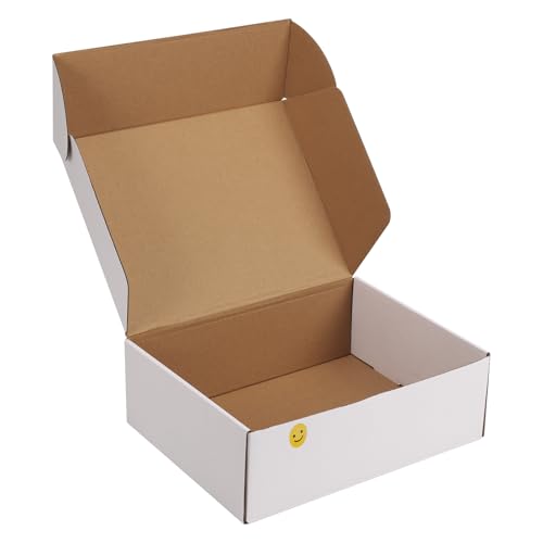 RLAVBL 12x9x4 Shipping Boxes Set of 1, White Corrugated Cardboard Box for Packing, Mailing, Business