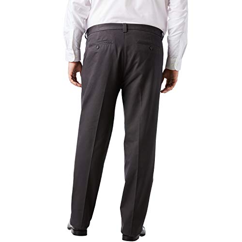 Kingsize Men's Big & Tall Easy-Care Signature Fit Expandable Waist Pleat Front Dress Pants - Big - 44 38, Navy Blue #TOP2