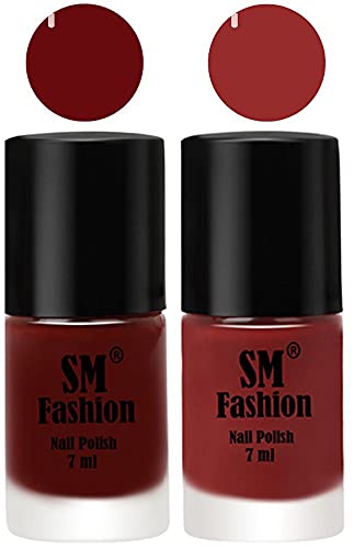 Image of Long Lasting Nail Polish | Nail Paint Combo 7 ml Each) - Set of 2 Wine Red-Jam