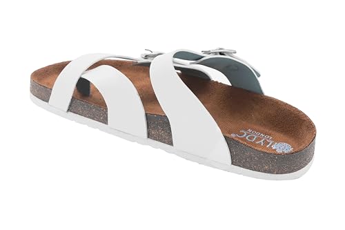Image of LYDC LONDON Women's Sandals. Lightweight stylish and comfortable flat sandals for office wear and gatherings. Orthopaedic and flat foot friendly. Doctor trusted timeless fashion sandals for women with modern appeal