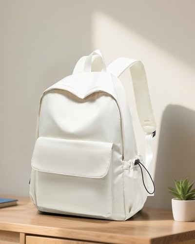 School Backpack for Girls Women Middle School High School Bookbags for Men Teens Boys,Laptop Backpack Lightweight Travel Work Commuter Back Pack,Beige2