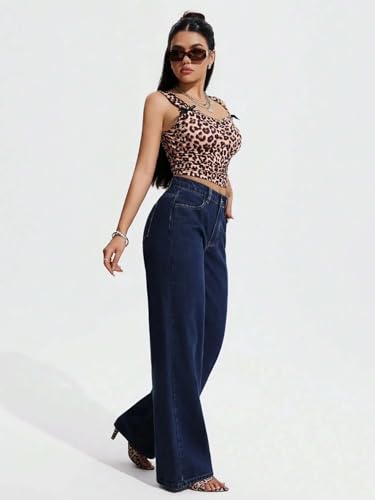 Image of KOTTY Women's High-Waist Button Relaxed Fit Casual Ankle Length Stylish Jeans