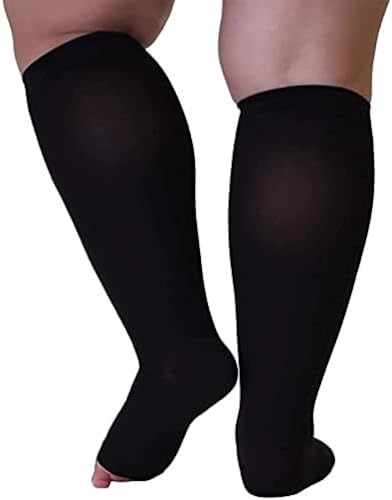 Chaussettes de compression pour varices et oedème veineux genou haut noir XL